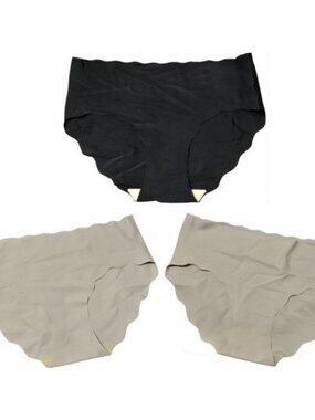 3pc Women's Seamless Panties Set Laser Cut No Show Briefs Stretch Underwear L